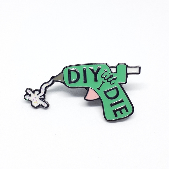 Jewelry - DIY hot glue gun enamel pin diy till I die